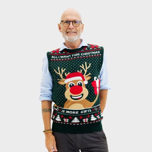 Årets jultröja 2025: Rudolphs Christmas Vest - Herr