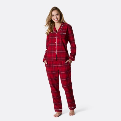 Flanell Röd Julpyjamas Dam
