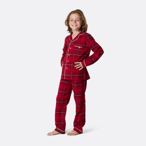 Barn | Röd Flanell Julpyjamas Barn