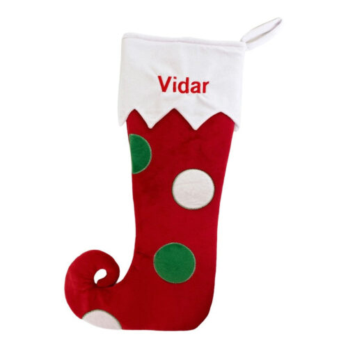 Julstrumpa med namn - rak text