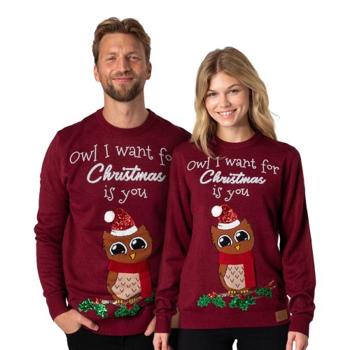 Owl I Want For Christmas Jultröja - Medium