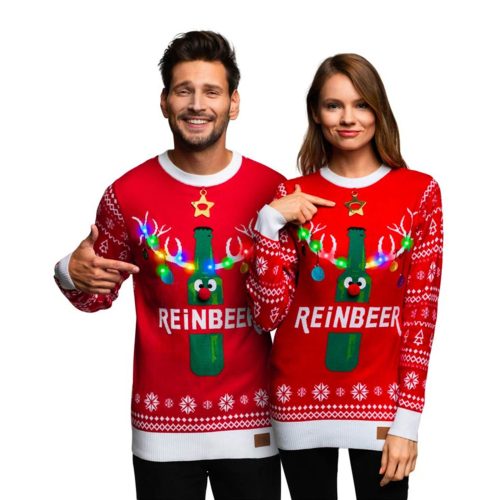 Reinbeer Röd LED Jultröja - X-Small